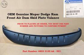 3135 Dodge 6803 Oem Mopar Front Bumper Valance 2011-2018 Ram 1500 Sport And Express Only
