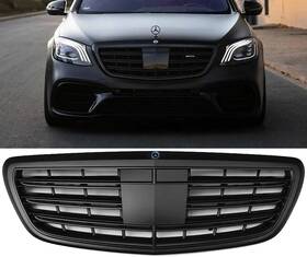 W222 Dreamsport-motor 2013-2020 Grille For 2014-20 Mercedes Benz S Class Sedan Gt Style With Badge Gloss Black