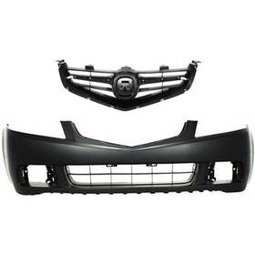 13422060 Evan-fischer Front Bumper Cover Grille Kit For 2004-05 Acura Tsx Primed With Fog Light Holes