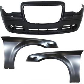 14497953 Evan-fischer Bumper Cover Kit For 2005-2010 Chrysler 300 Front Primed With Fender