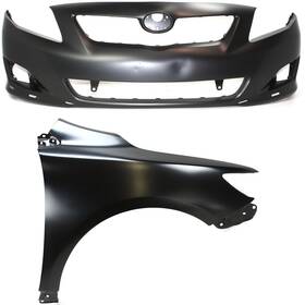 14499184 Evan-fischer Bumper Cover Kit For 2009-2010 Toyota Corolla Front 2pc