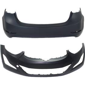 Hy1100202 Evan-fischer 14874857 New Set Of 2 Bumper Covers Fascias Front And Rear Hy1000204 Pair