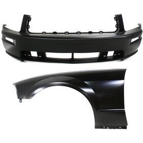 14891092 Evan-fischer Bumper Cover Fascia Kit For 2005-2009 Ford Mustang Front Fog Light Holes Capa