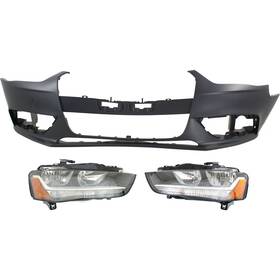 16550518 Evan-fischer Headlight Kit For 2013-2014 Audi A4 Quattro Driver And Passenger Side Halogen