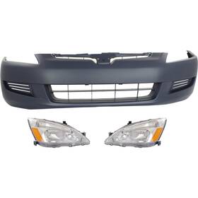 16577571 Evan-fischer Bumper Cover Kit For 2003-2005 Honda Accord Coupe Front 3 Piece