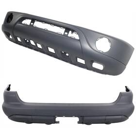 17968768 Evan-fischer Set Of 2 Bumper Covers Facias Front And Rear For Mb Mercedes Ml Class Ml500 Pair
