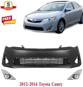 12170447 Evanfischer Front Bumper Cover Fascia And Fog Light Assembly For 2012-2014 Toyota Camry