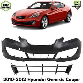 12269740 Evanfischer Front Bumper Cover Primed Plastic And Grille For 2010-2012 Hyundai Genesis