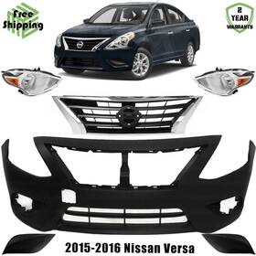 12700450 Evanfischer Front Bumper Cover Fascia And Grille Assembly Kit For 2015-2016 Nissan Versa