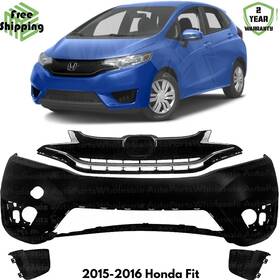 13247633 Evanfischer Front Bumper Cover Fascia And Grille Assembly Kit For 2015-2016 Honda Fit