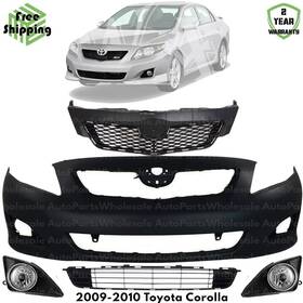 13400729 Evanfischer Front Bumper Cover Fascia And Grille Assembly Kit For 2009-2010 Toyota Corolla