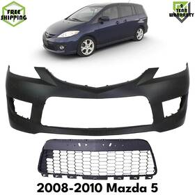 13442685 Evanfischer Front Bumper Cover Primed Plastic And Grille Kit For 2008-2010 Mazda 5