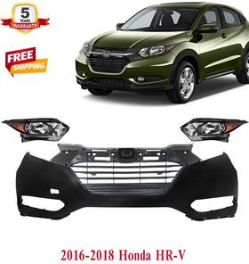 13878675 Evanfischer Front Bumper Cover Fascia And Grille Assembly Kit For 2016-2018 Honda Hr-v