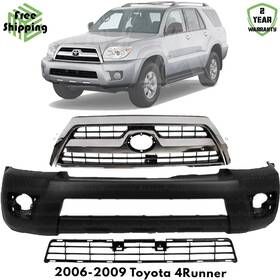 14518448 Evanfischer Front Bumper Cover Paintable And Grille Assembly Kit For 2006-2009 Toyota 4runner