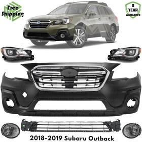 16561136 Evanfischer Front Bumper Cover And Headlight Assembly Kit For 2018-2019 Subaru Outback