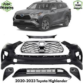 16981768 Evanfischer Front Bumper Cover Fascia And Grille Assembly Kit For 2020-2023 Toyota Highlander