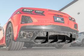 Cpe-diff-1065-v2-abs Extreme Online Store Carbon Flash 3pcs Rear Bumper Add-on Diffuser Lip For 20-up Corvette C8 Base