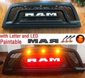 1kx581xrab Figo-autopart 09 Bumper Hood Grill For 2009 2010 11 2012 Dodge Ram 1500 Grille With Letter Led