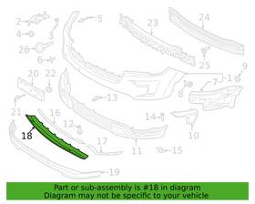 Jb5z-8419-adptm Ford Genuine Oem Explorer Front Bumper Lower Molding 2018-2019 Jb5z8419aa