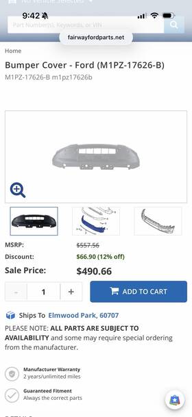 Ford M1pz-17626-b M1pz17626b Oem Front Bumper Cover Bronco Sport