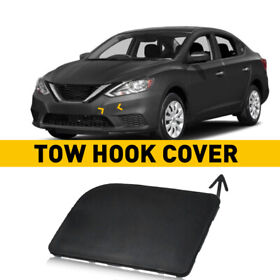 Tckg-sentra-16-19 Front Bumper Tow Eye Hook Access Cover Cap Fit For Nissan Sentra 2016-2019 Black