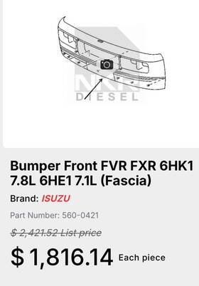 6hk17.8l General Motors 6he17.1l Bumper Front Fvr Fxr Fascia