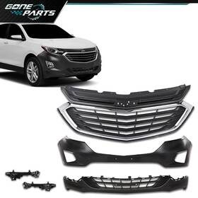 02284 Goneparts Front Bumper Cover Grille Fog Lights Brackets Kit Fit For 18-21 Chevy Equinox