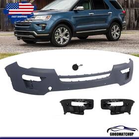 Jb5z17d957acptm Goodmatchup Front Bumper Cover Primed With Radar Hole Fit For Ford Explorer 2018 2019