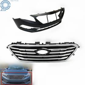 Hp36117 Happy19star Front Bumper Cover And Grille Grill For Hyundai Sonata Se 2015 2016 2017 Standar