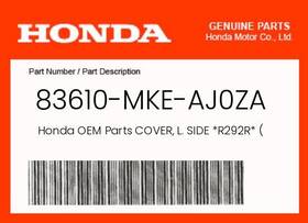 Honda 83610-mke-aj0za Genuine Cover L. Side R292r Extreme Red -