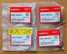 93401-06016-05 Honda X4 Oem Upper License Plate Bolt Set Of 4 Civic Integra Nsx