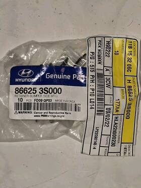 86625-3s000 Hyundai Genuine Bumper Cover Nut