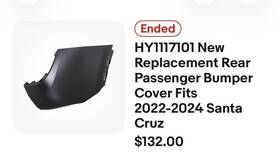 Hy1117101 Hyundai Hyaundai Santa Cruz Passenger Side Bumper Cover