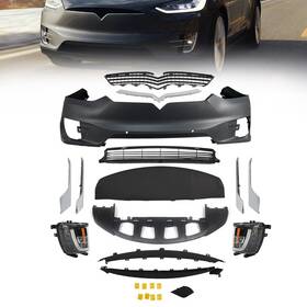 Goncgc1031 Jx Complete Front Bumper Cover Grille Kit With Sensor Hole For Tesla Model X 2016-2021