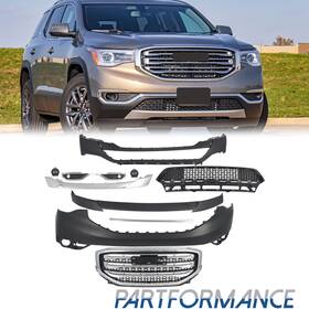 1kpgm1205k22 Karpal Fit 2017-2018-2019 Gmc Acadia Front Bumper Complete Compatible No Sensor Holes