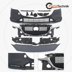 1kpmz1205k02 Karpal For 2018-2021 Mazda 6 Complete Front Bumper Grille Set Without Parking Sensor Holes