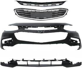 At1266580yt Kecilnrs For Chevy Malibu 2016 2017 2018 Front Bumper Cover Kit Valance Grille Grill