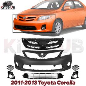 13446924 Kits Hub Front Bumper Cover Paintable And Grille Assembly Kit For 2011-2013 Toyota Corolla