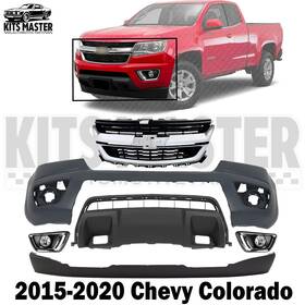 Kits Master 194541442952 New Front Bumper Cover Primed And Grille Assembly Kit For 2015-2020 Chevy Colorado