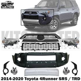 Kits Master 723650017371 Front Bumper Cover Primed And Headlight Kit For 2014-2020 Toyota 4runner Sr5 / Trd
