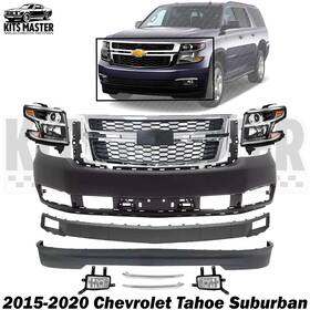 Kits Master 768381685574 Front Bumper Cover And Headlight Assembly For 2015-2020 Chevrolet Tahoe / Suburban