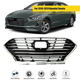 86350-c2ab0 Labwork Fit For Hyundai Sonata 2018-2020 Front Bumper Grill Grille Chrome Black Abs