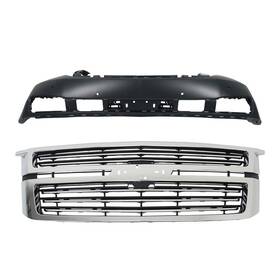 Law149322 Labwork Front Bumper Cover&grille For Chevy Suburban 15-20 With Sensor Hole