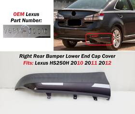 7689475030a0 Lexus Oem 2010 2011 2012 Sh250h Right Rear Bumper Lower End Cap Cover 7689750010 7689475030a0 Lexus Oem 2010 2011 2012 Sh250h Right Rear Bumper Lower End Cap Cover 7689750010