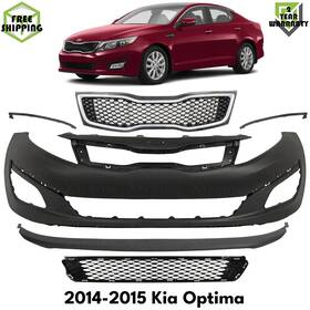 13382825 Locusautoparts Front Bumper Cover Primed Plastic And Grille Assembly For 2014-2015 Kia Optima