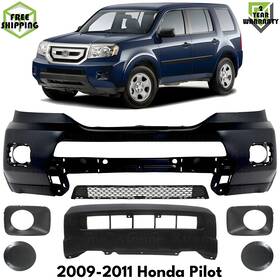 13438945 Locusautoparts Front Bumper Cover Primed Plastic And Fog Lights For 2009-2011 Honda Pilot