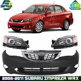Locusautoparts 723650389331 Front Bumper Cover Fascia And Head Light Assembly For 2008-2011 Subaru Impreza Wrx