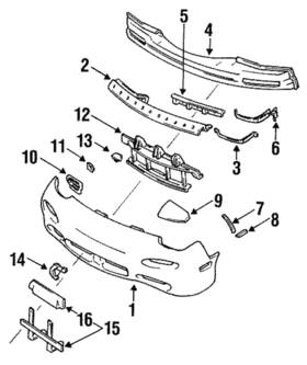 Fd01-50-0kxa Mazda Genuine Bumper Cover Retainer