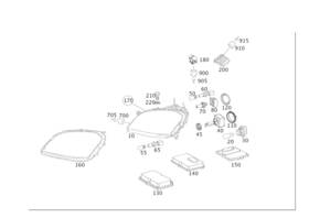 000-990-20-17 Mercedes-benz Genuine Headlamp Assembly Upper Bolt