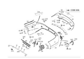 117-885-00-01-64 Mercedes-benz Genuine Trim Bumper
